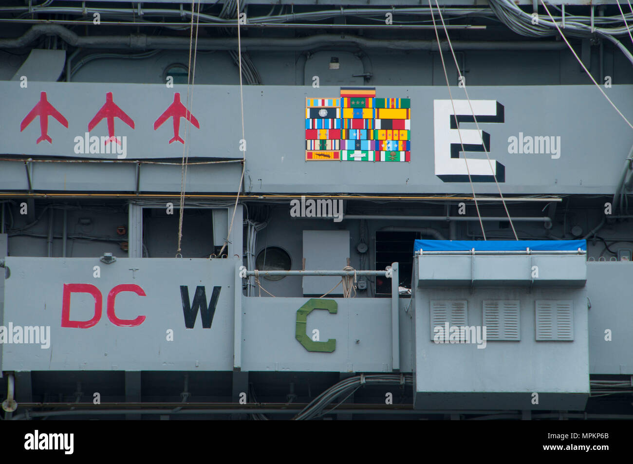 USS Midway, Tonno Harbour Park, San Diego, California Foto Stock