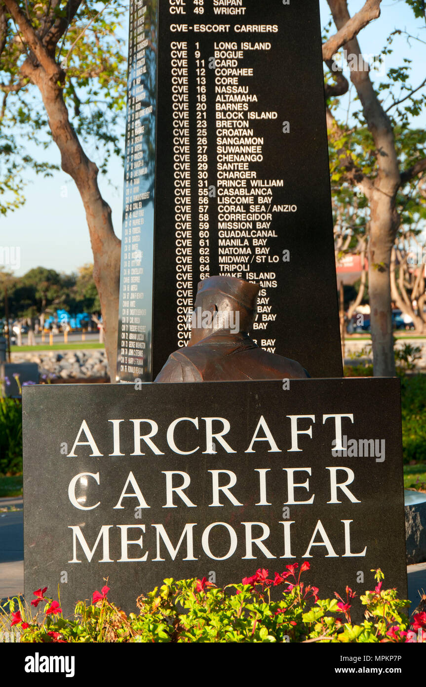 Portaerei Memorial, Tonno Harbour Park, San Diego, California Foto Stock