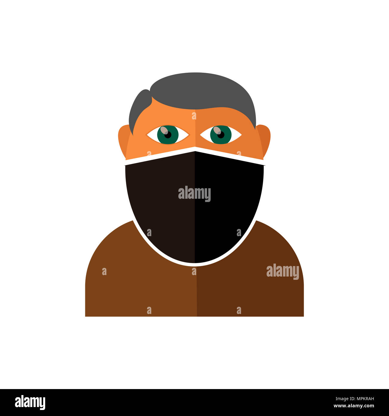 Icona del gangster isolato. Design piatto Foto Stock