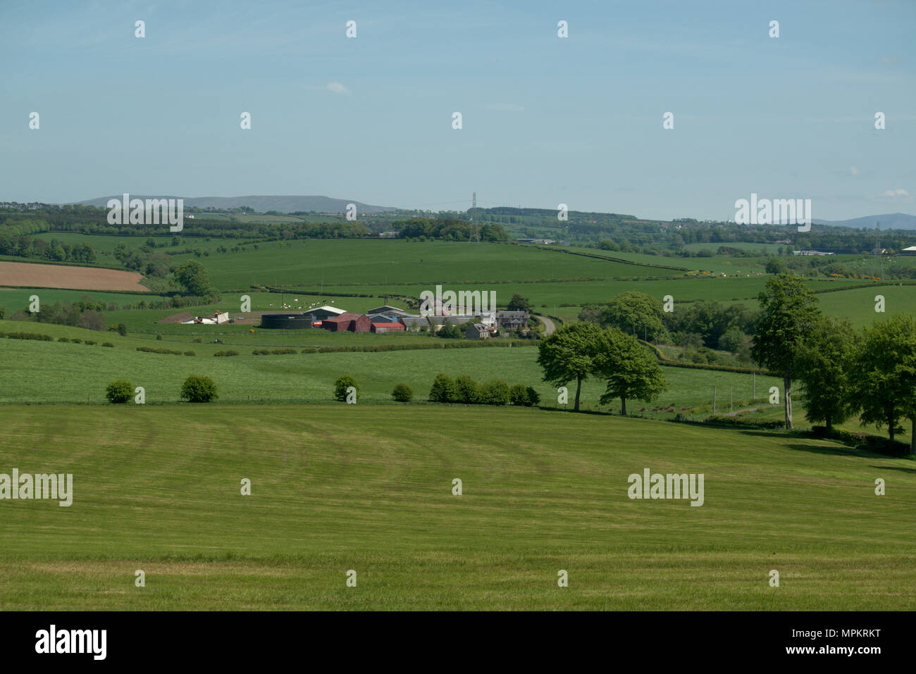 Guardando ad est dal villaggio di Tarbolton, Ayrshire, in Scozia Foto Stock