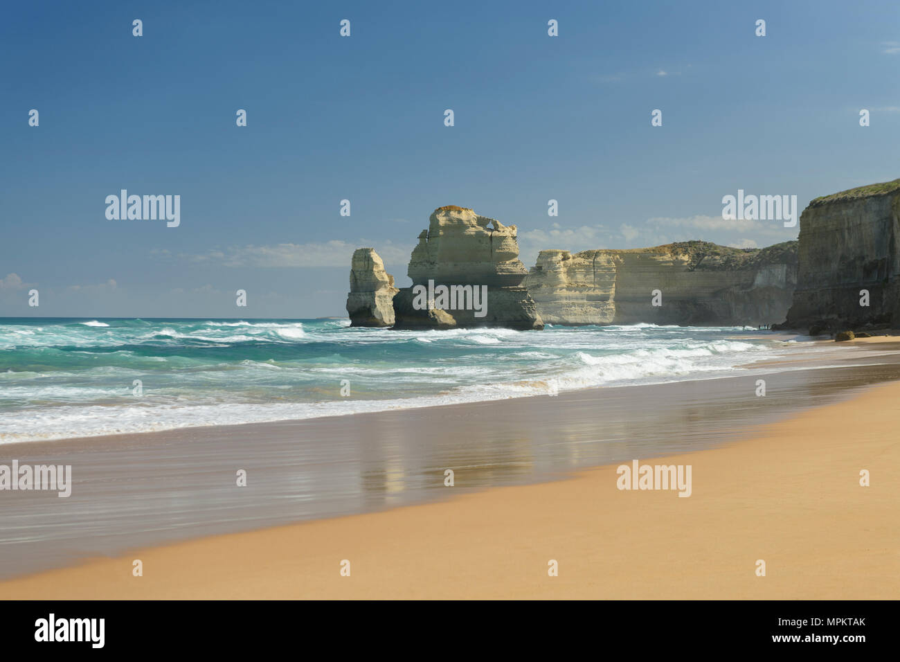 Oceania; Australia; australiana; giù sotto; Victoria; Parco Nazionale di Port Campbell; i Dodici Apostoli; spiaggia a Gibson passi Foto Stock