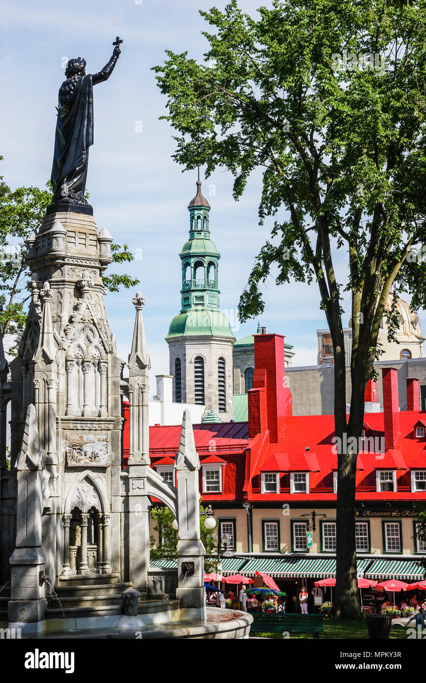 Quebec Canada,Upper Town,Place d'Armes,Monumento della fede,Recollet Mona,memoriale del parco pubblico,Canada070710015 Foto Stock