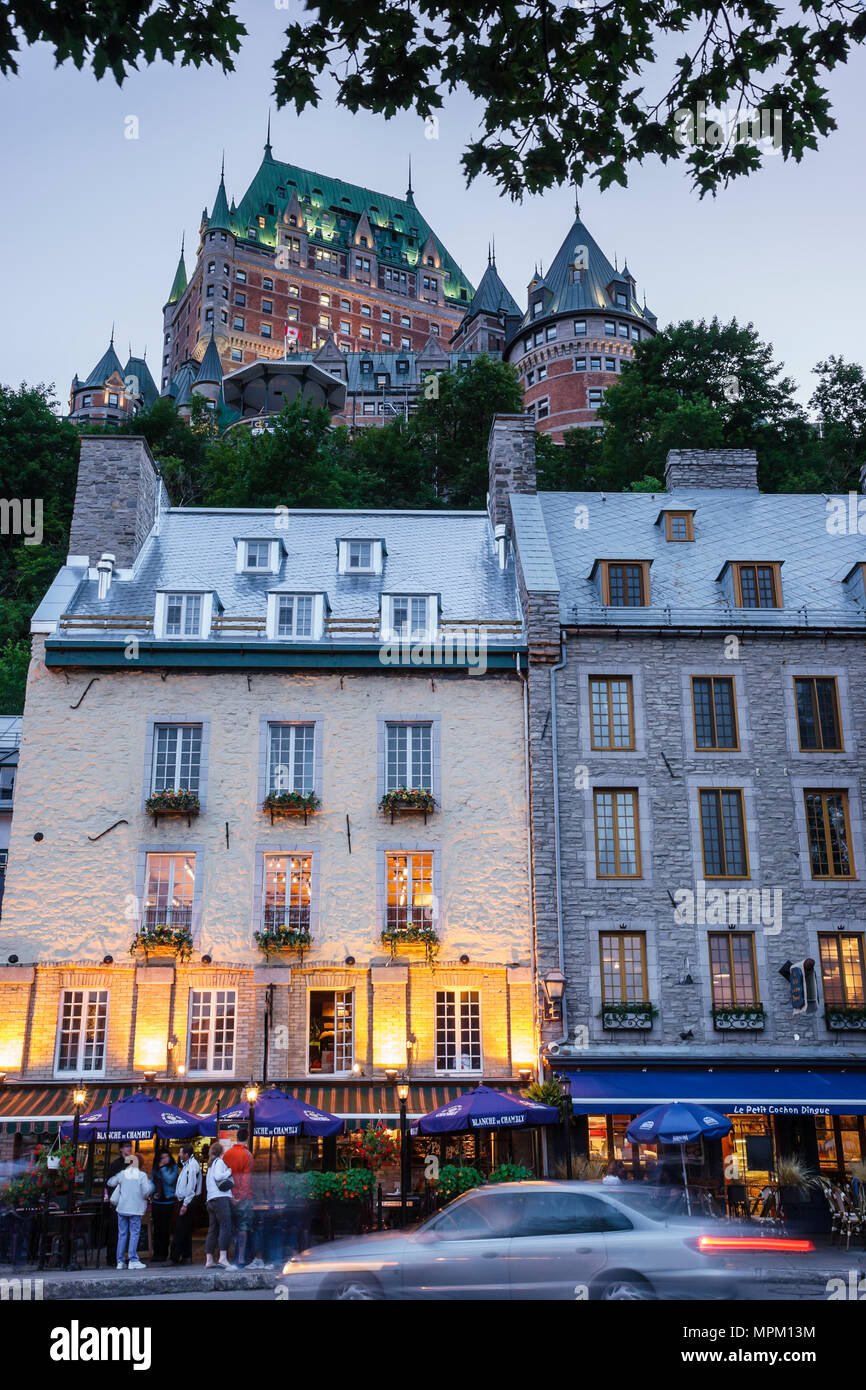 Quebec City Canada,Canada,Nord America,America,America,America,bassa città,Boulevard Champlain,Fairmont le Chateau Frontenac,hotel hotel alloggio motel, Foto Stock