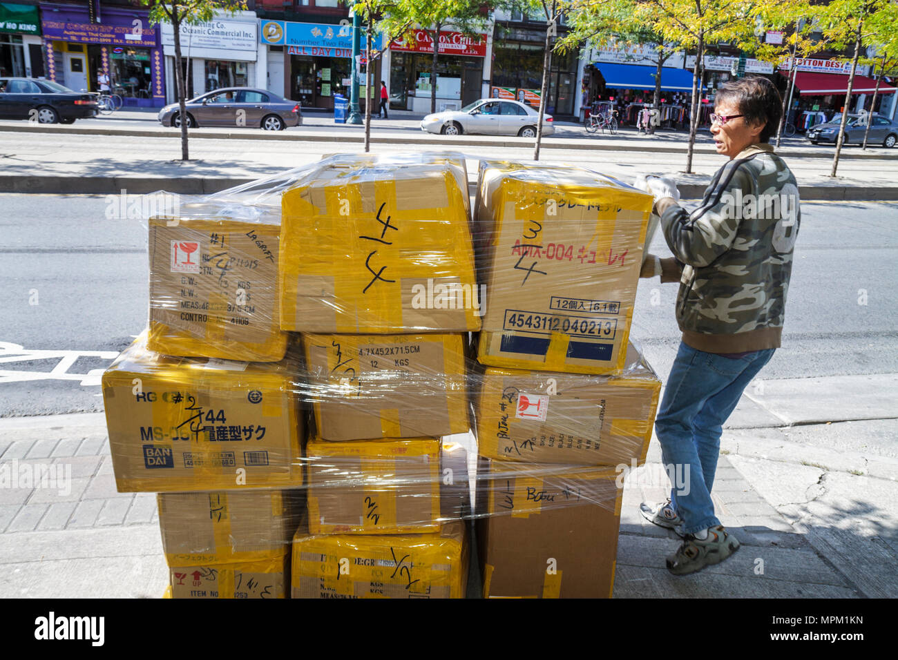 Toronto Canada, Spadina Avenue, Chinatown, quartiere etnico, asiatici asiatici immigrati etnici minoranza, adulti adulti donna donne donna donna donna donna donna donna, tappeto Foto Stock