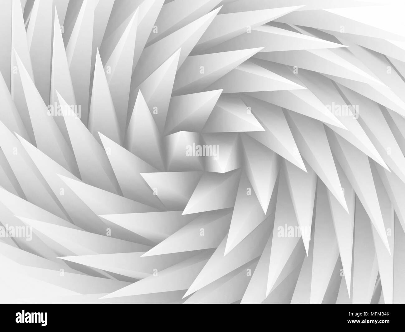 Abstract geometrico con sfondo bianco triangolare parametrico modello di turbolenza, 3D Rendering immagine Foto Stock