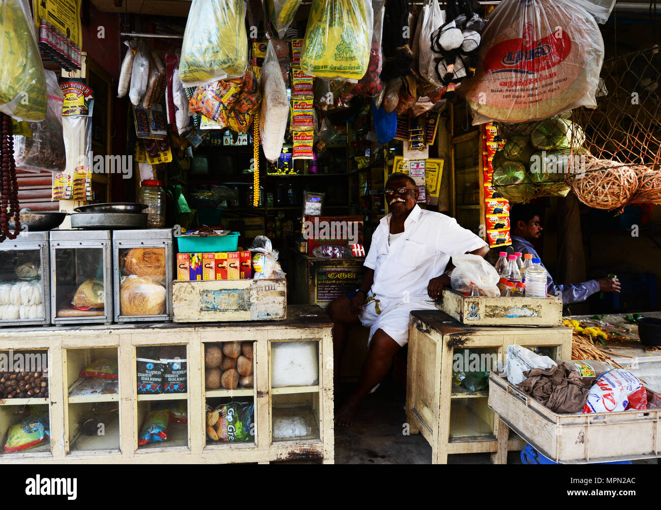 Mercati colorati scene in Chennai, India. Foto Stock