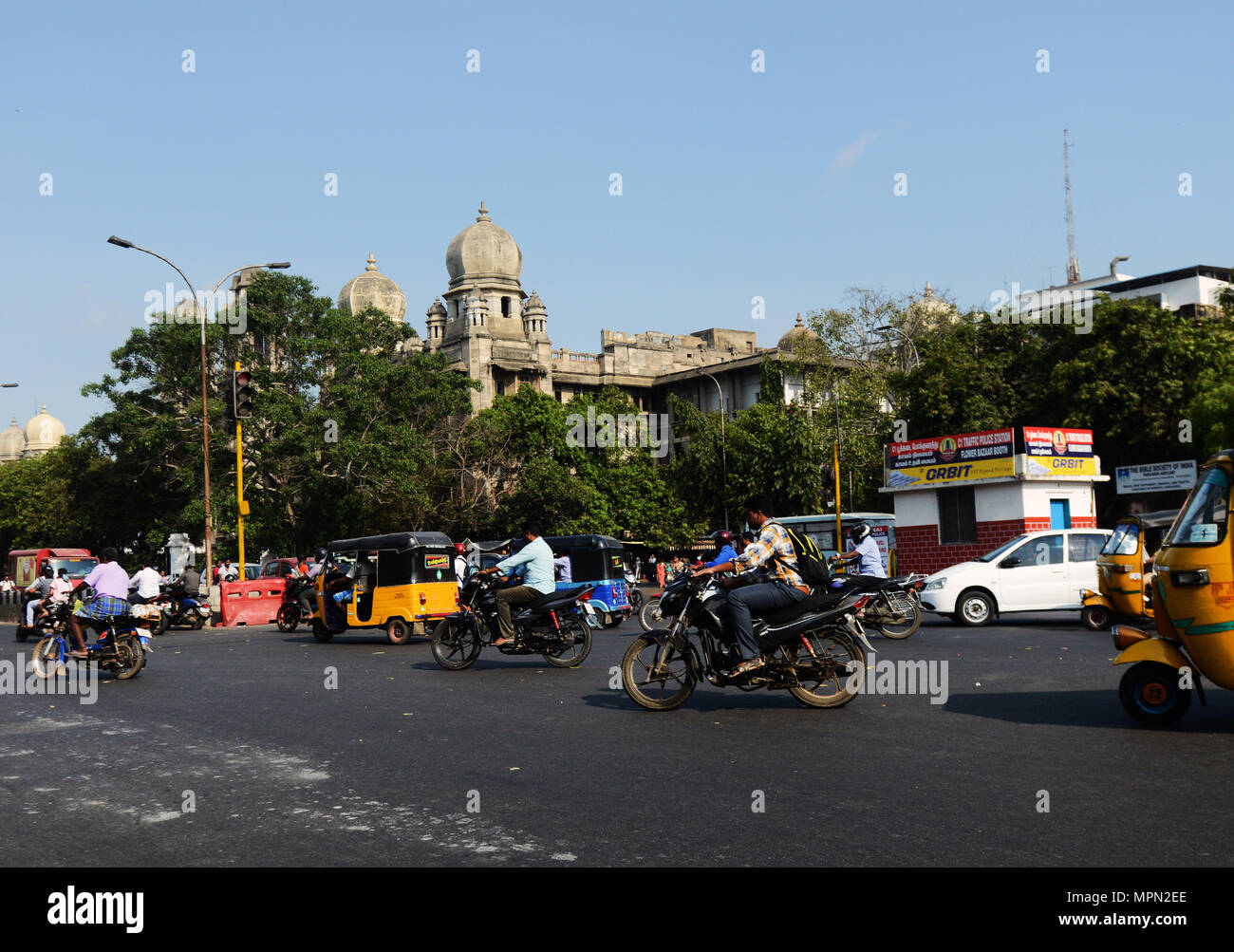 Il traffico in Chennai, India. Foto Stock