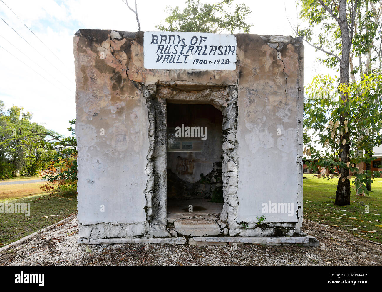 Rovine di Banca d'Australasia archivio nel piccolo borgo rurale di Chillagoe, estremo Nord Queensland, FNQ, QLD, Australia Foto Stock