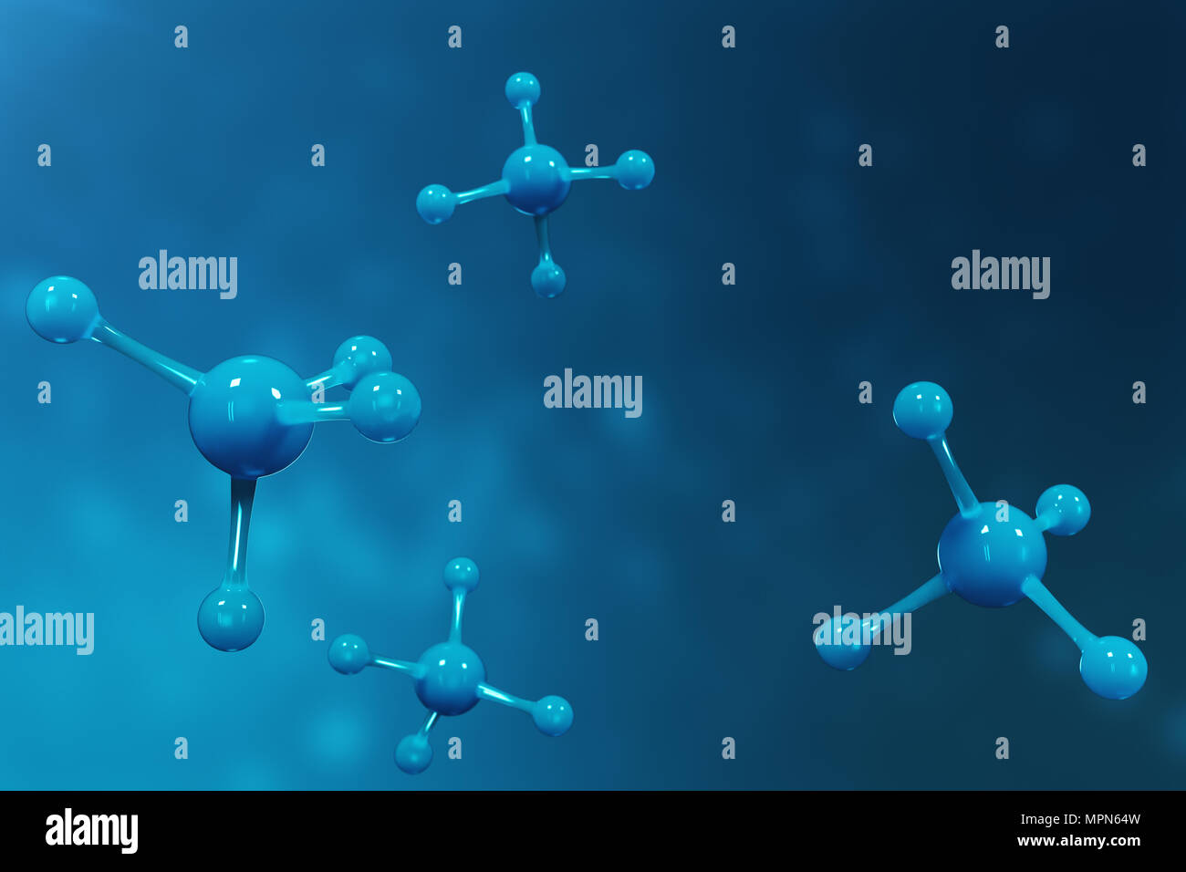 3D rendering molecole. Atomi bacgkround. Medico di fondo per banner o flyer. Struttura molecolare a livello atomico Foto Stock