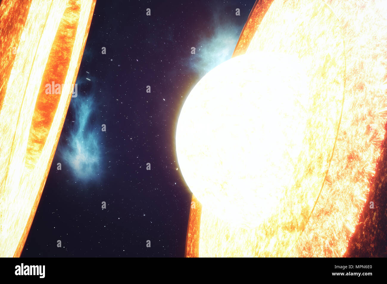 Struttura di massa di nucleo. Struttura di strati di terra. La struttura della crosta terrestre. Massa sezione trasversale nella vista dallo spazio. Gli elementi di questa immagine fur Foto Stock