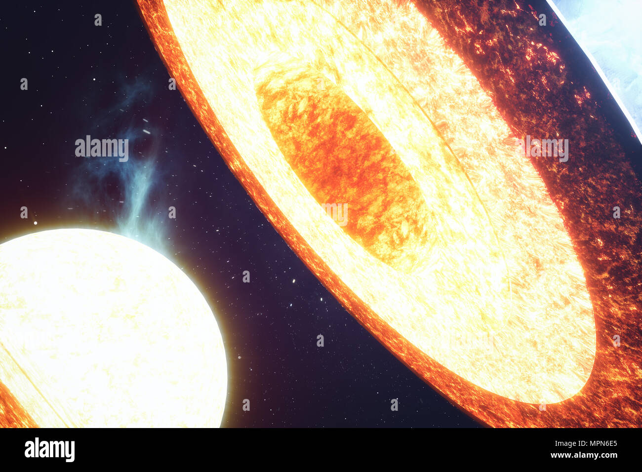 Struttura di massa di nucleo. Struttura di strati di terra. La struttura della crosta terrestre. Massa sezione trasversale nella vista dallo spazio. Gli elementi di questa immagine fur Foto Stock