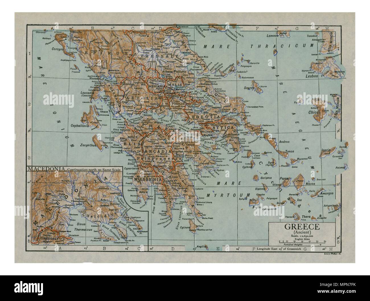 Mappa della grecia antica immagini e fotografie stock ad alta ...
