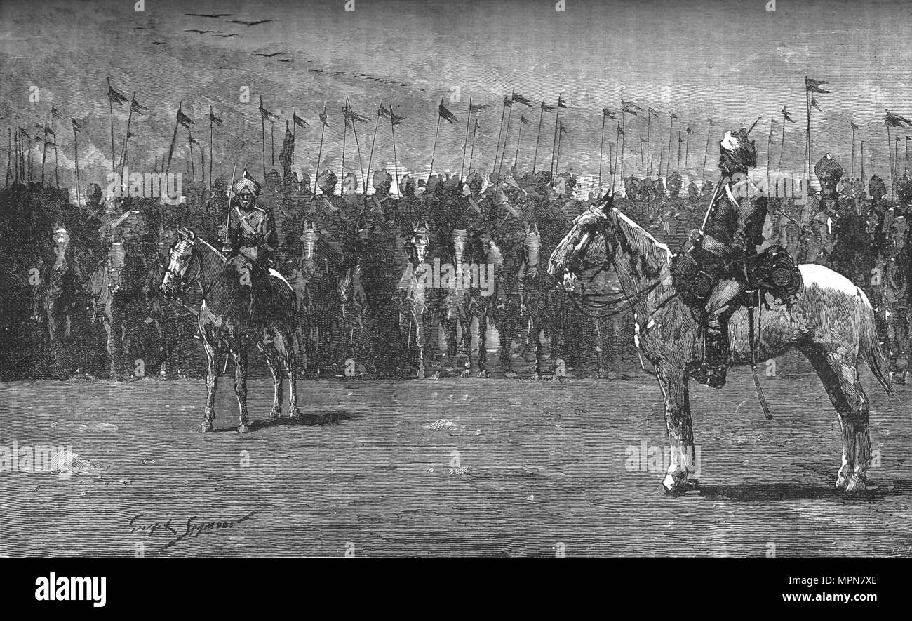 " Il contingente indiano - Il tredicesimo Lancieri del Bengala', C1882. Artista: sconosciuto. Foto Stock