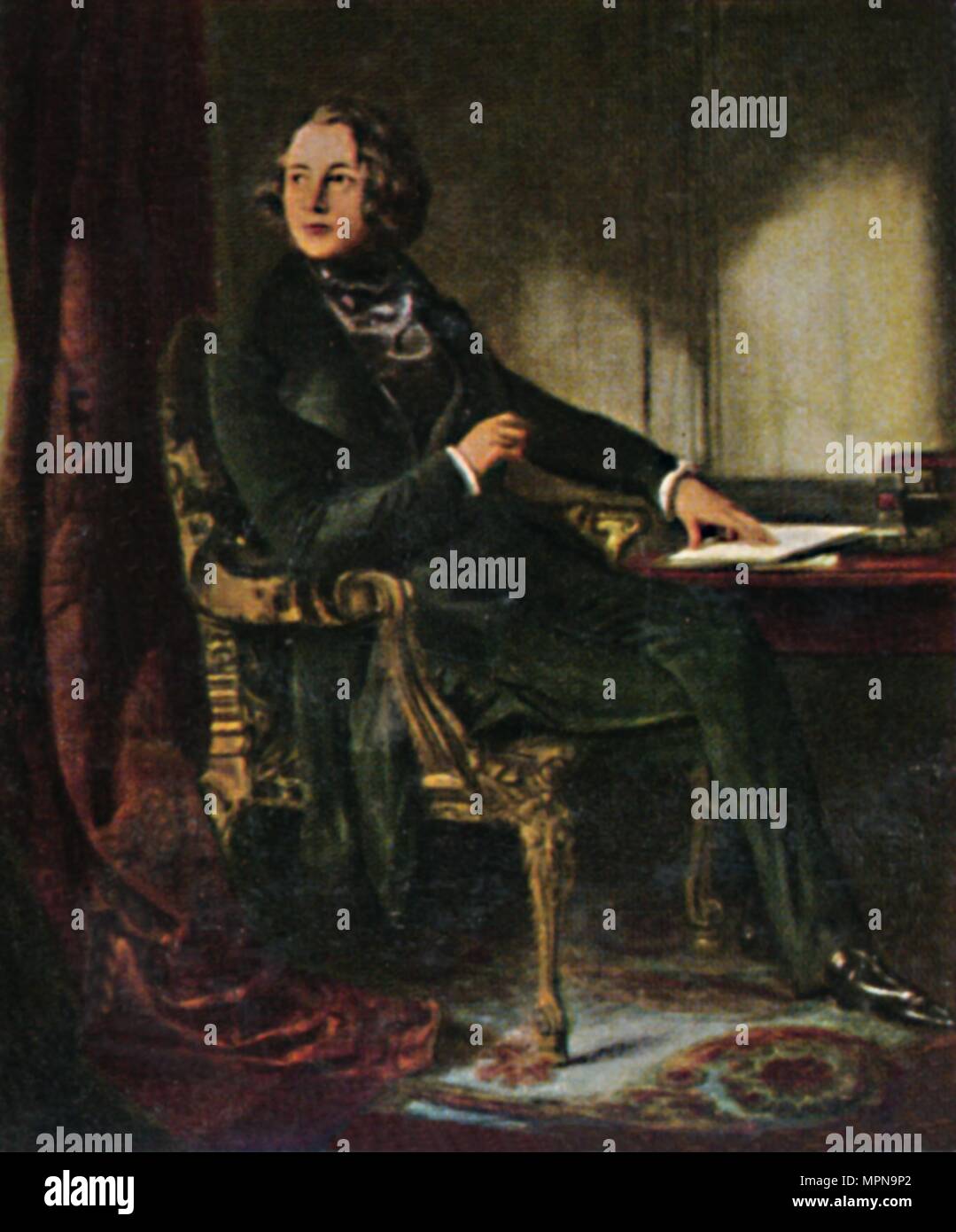 "Charles Dickens 1812-1870. - Gemälde von Maclise', 1934. Artista: sconosciuto. Foto Stock