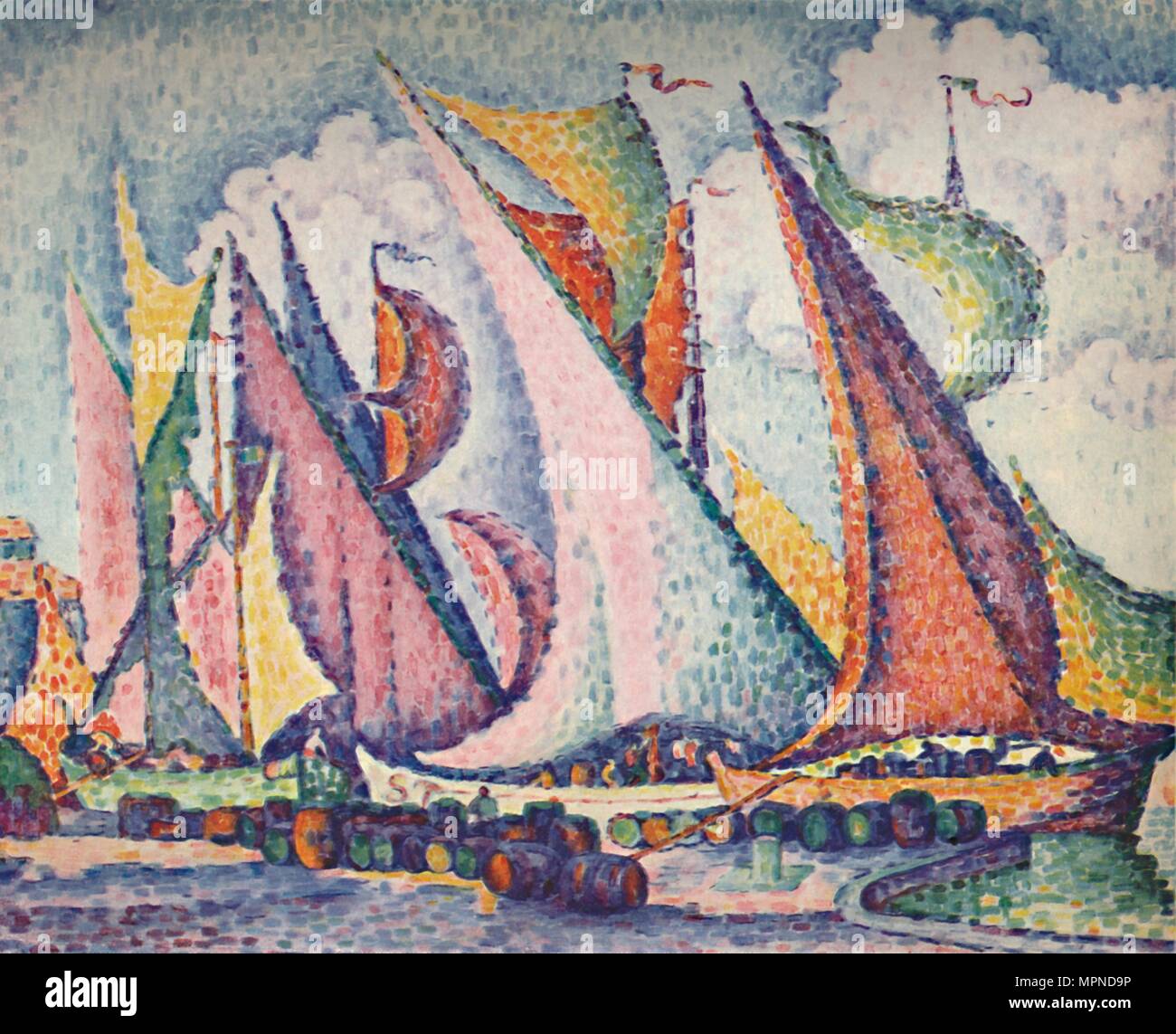 Mediterraneo barche a vela", 1923. Artista: Paul Signac. Foto Stock