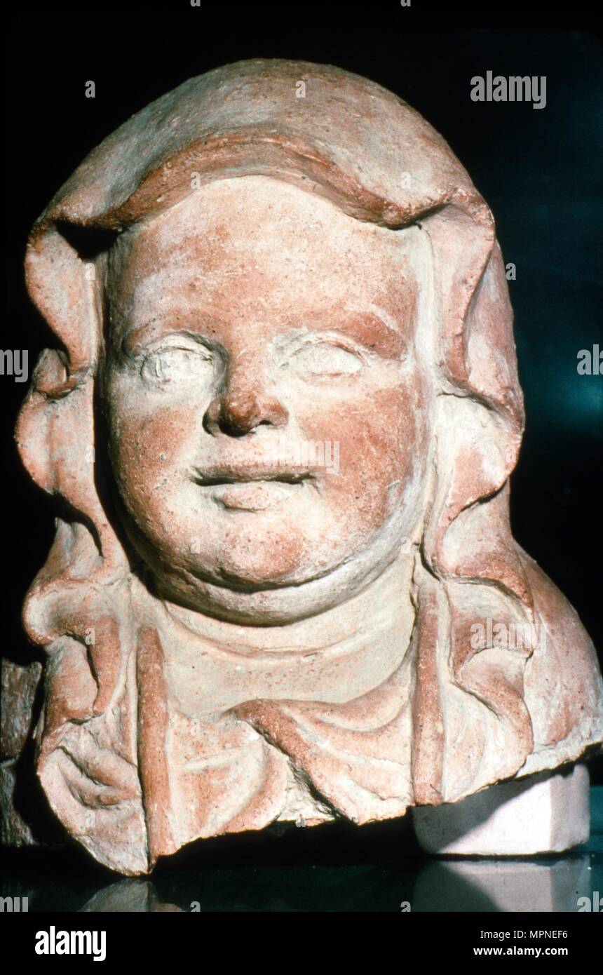 In terracotta etrusca, la testa di un bambino da Vulci, del I secolo A.C. Artista: sconosciuto. Foto Stock