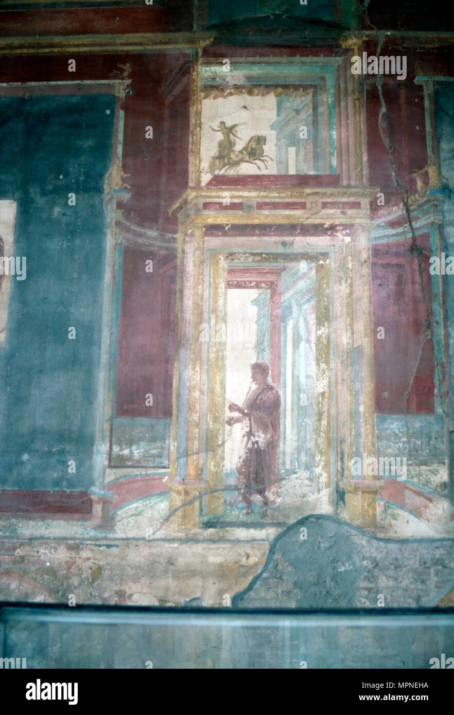 Pittura murale da Pompei, C1o secolo. Artista: sconosciuto. Foto Stock
