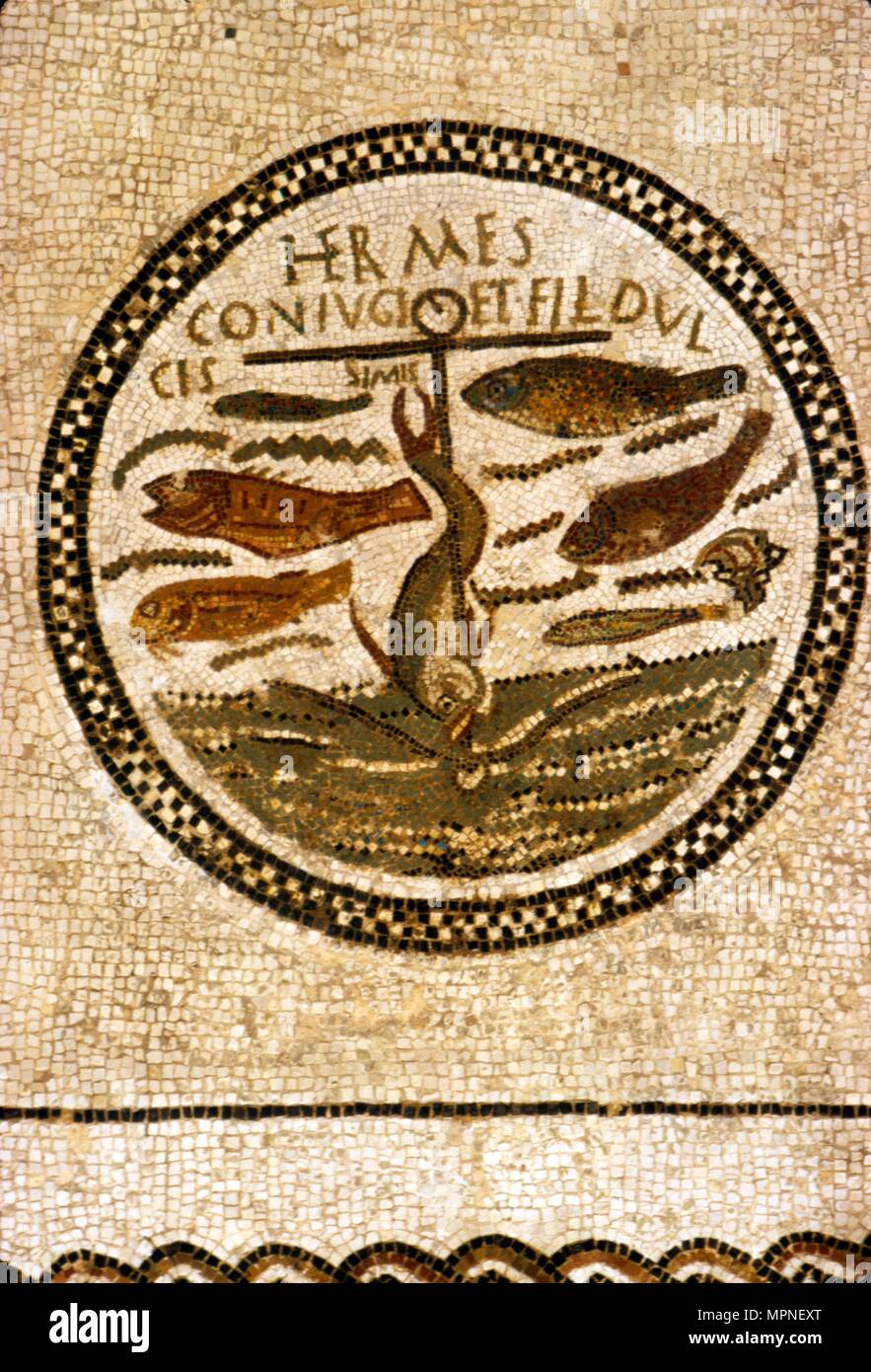 Dei primi Cristiani mosaico funerario, (romani), IV secolo artista: sconosciuto. Foto Stock