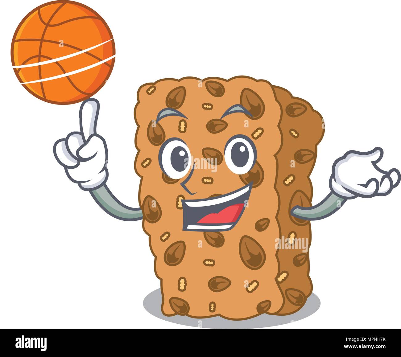 Con basket granola bar personaggio cartoon Illustrazione Vettoriale