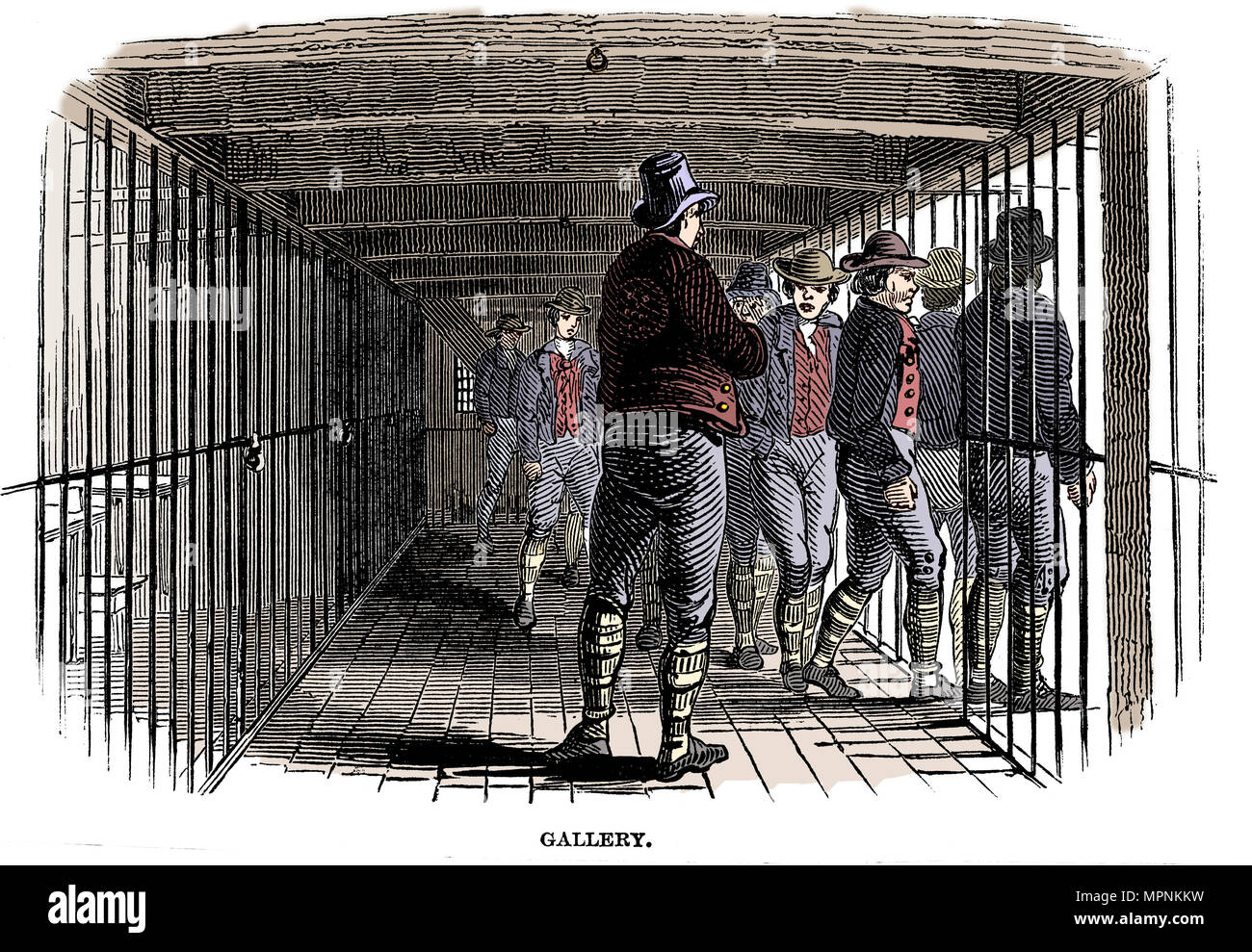 A bordo di una prigione di Hulk, 1848. Artista: sconosciuto. Foto Stock