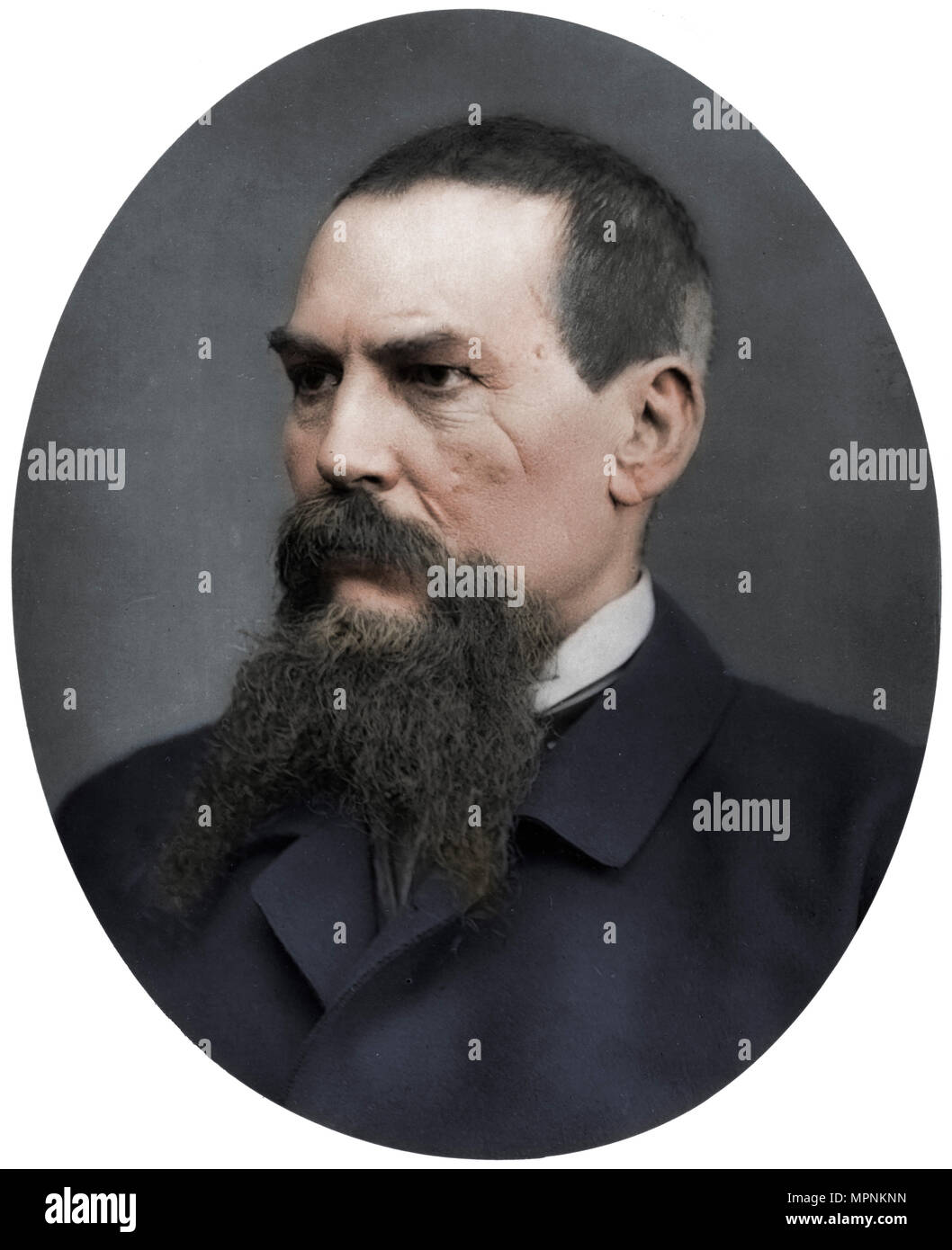 Il capitano Richard Burton, esploratore britannico, scrittore, militare e diplomatico, 1876. Artista: Lock & Whitfield. Foto Stock