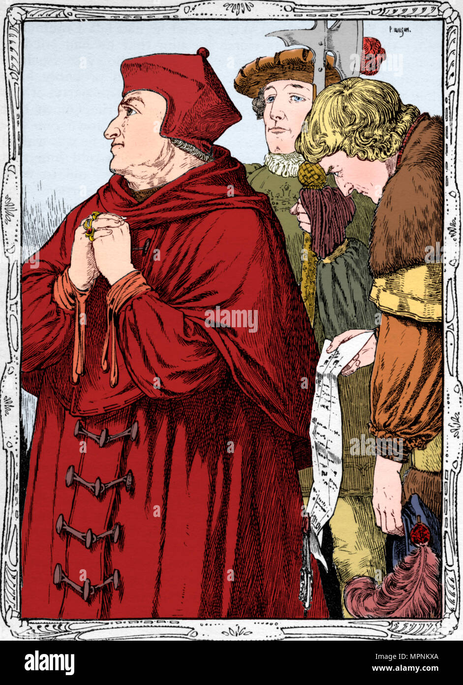 L'arresto del Cardinale Wolsey, 1902. Artista: Patten Wilson. Foto Stock