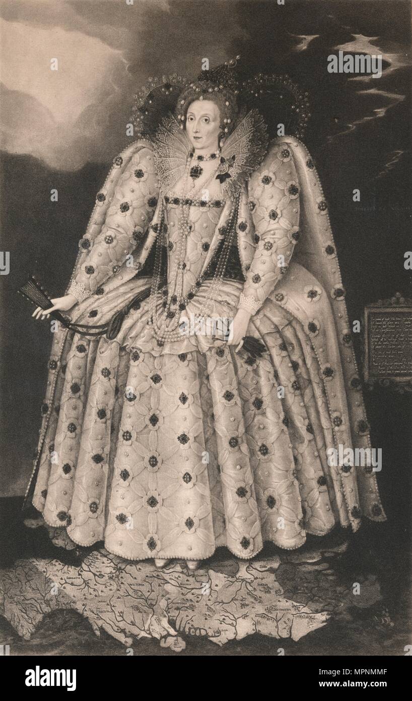 "Queen Elizabeth", 1592, (1904). Artista: Marcus Gheeraerts il giovane. Foto Stock