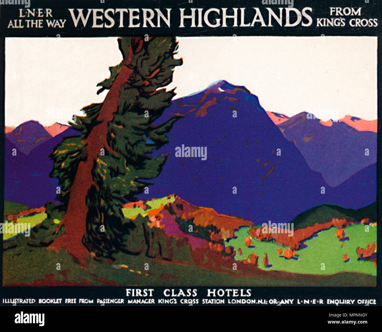 "Highlands Occidentali - Alberghi di prima classe - British Poster', C1926. Artista: Andrew Johnson. Foto Stock