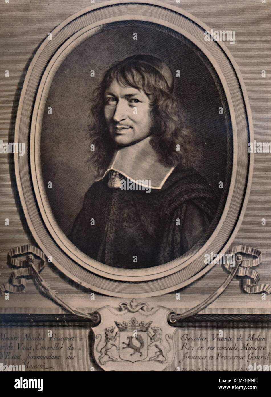 Nicolas Fouquet, Ministro delle finanze di Luigi XIV di Francia del XVII secolo (1894). Artista: Robert Nanteuil. Foto Stock