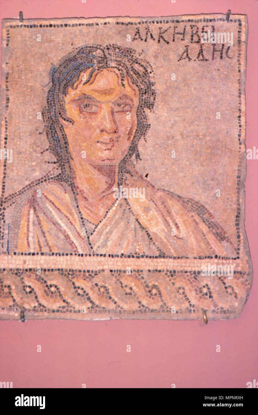 Mosaico greco, Alcibiades, C450BC-c404 BC Artista: sconosciuto. Foto Stock