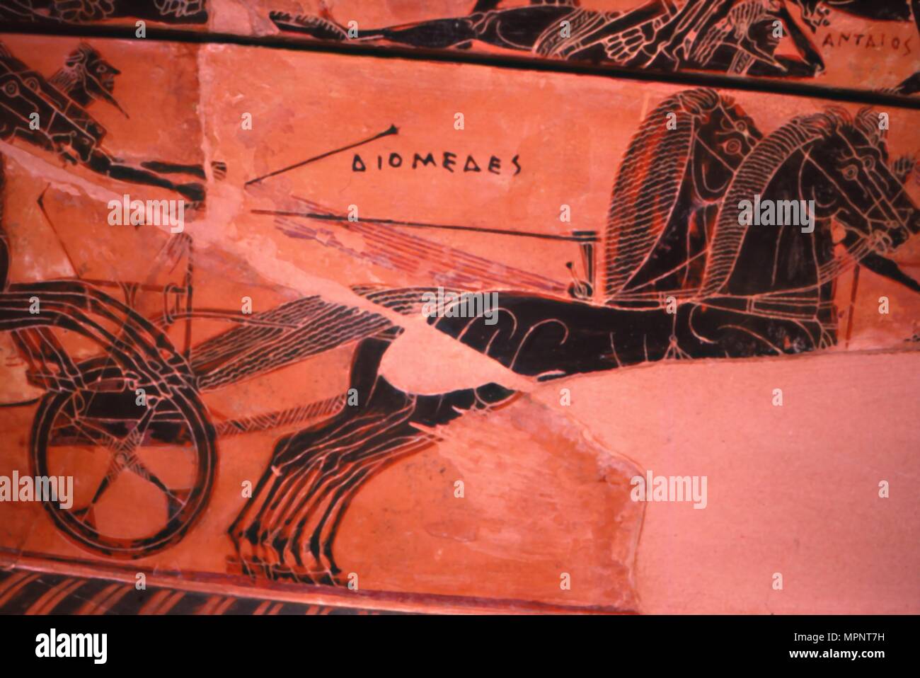 Carro di Diomede, dettaglio dal vaso François, c6th secolo a.c. artisti: Ergotimos, Kleitias. Foto Stock