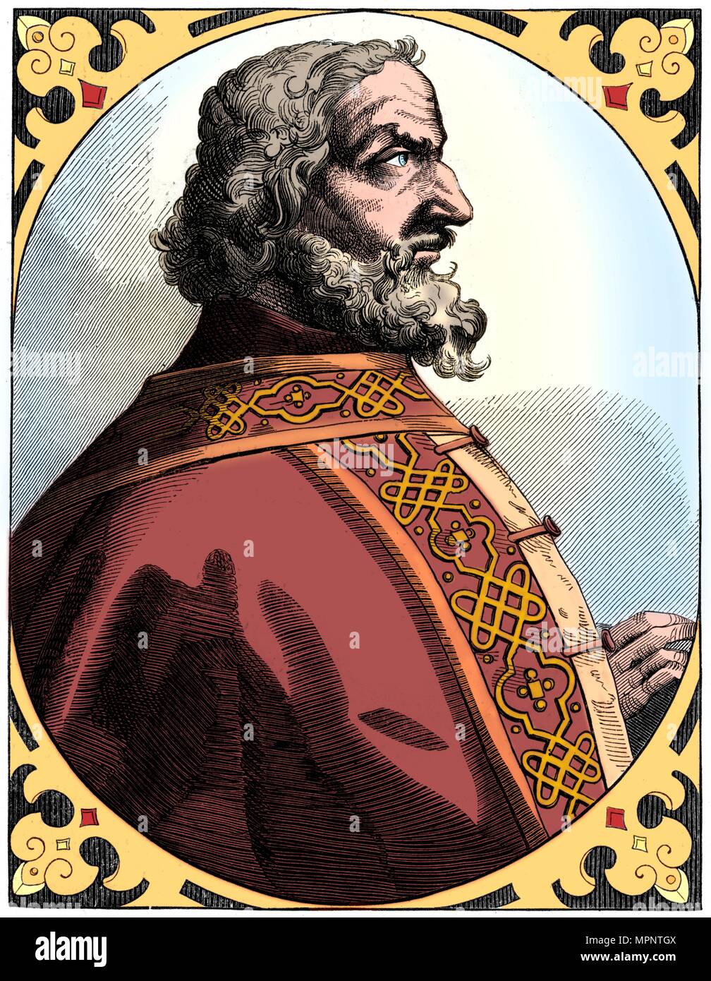 Carlo Magno (712-814), Sacro Romano Imperatore e Re dei Franchi, XVI secolo (1849). Artista: sconosciuto. Foto Stock