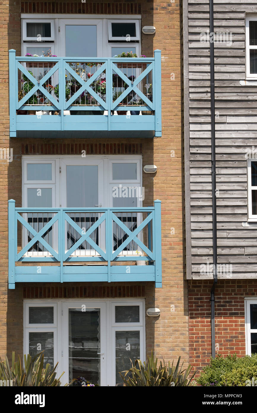Dettaglio dei nuovi appartamenti a Shoreham-da-mare,West Sussex, Regno Unito Foto Stock