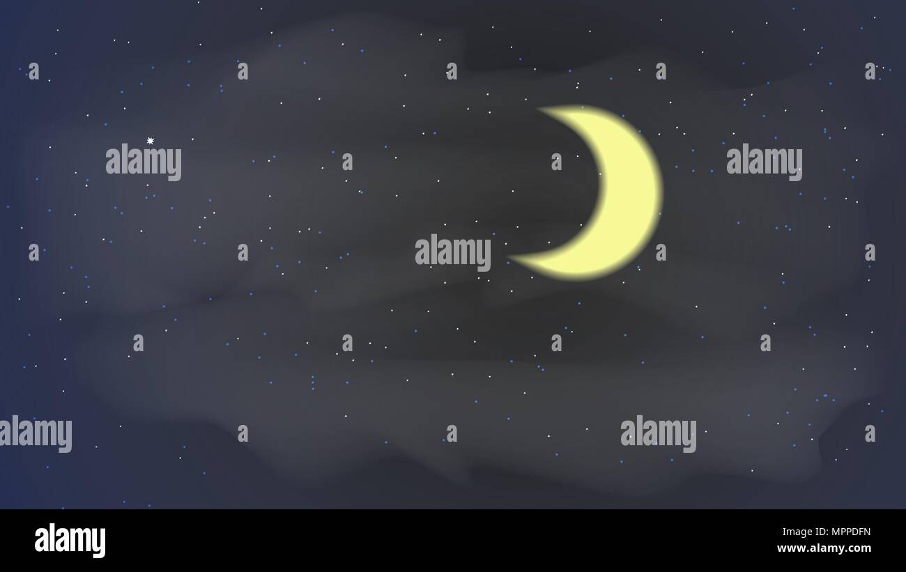 Stelle luna notte cielo illustrazione vettoriale Illustrazione Vettoriale