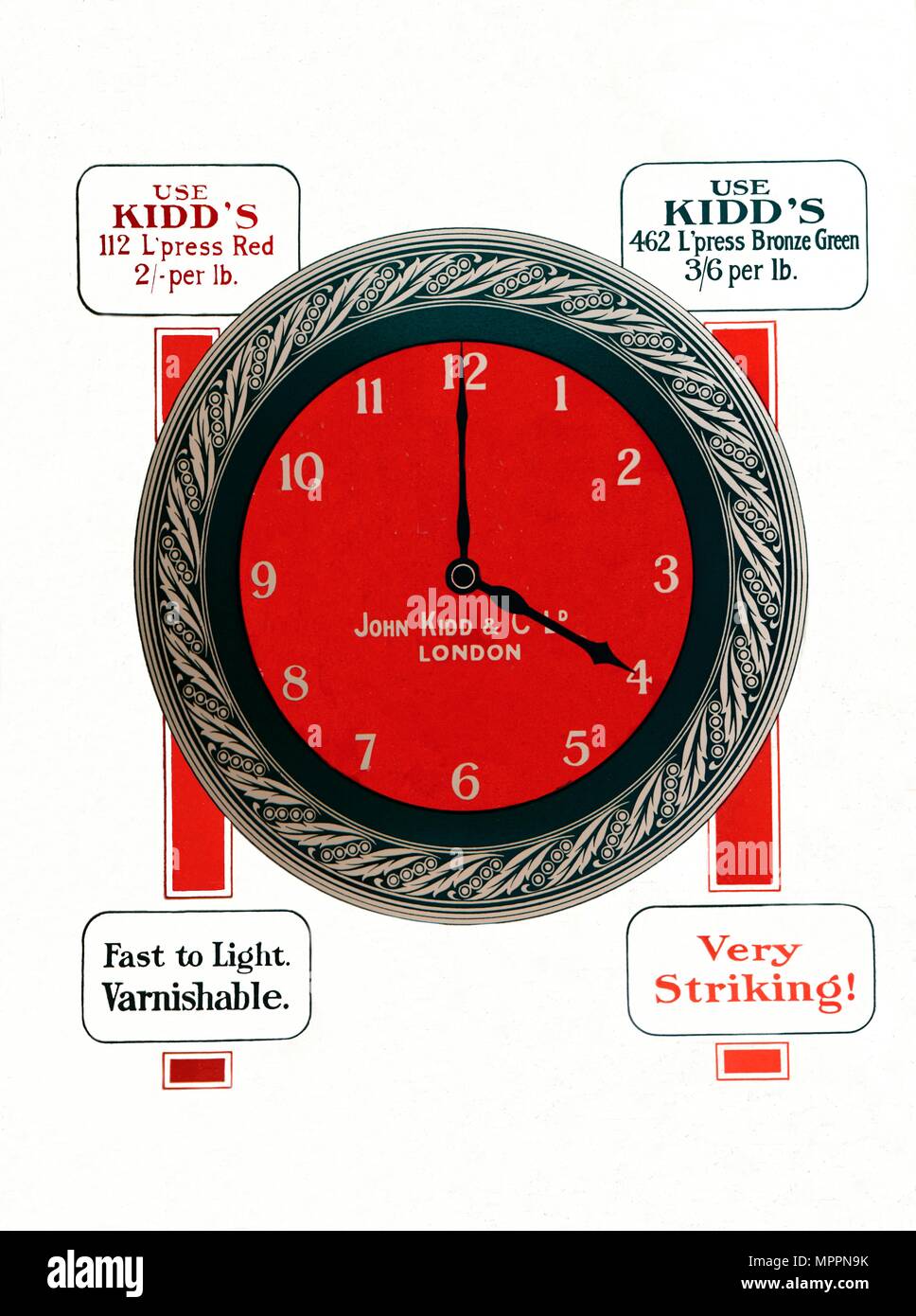 'Advert per John Kidd's & Co. Gli inchiostri Ltd", 1917. Artista: sconosciuto. Foto Stock