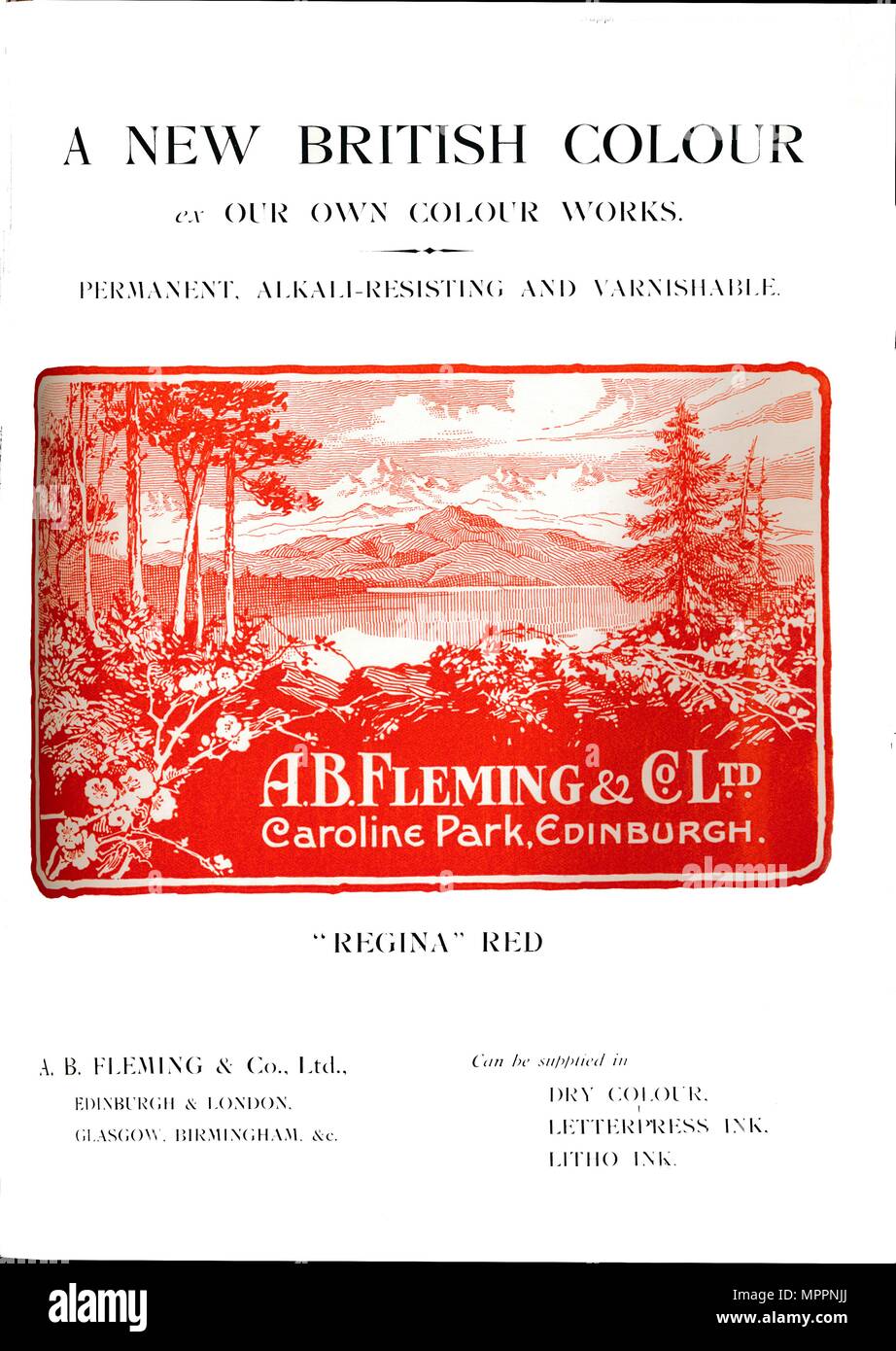 "A. B. Fleming & Co. Ltd. Spot - Regina Rossa', 1919. Artista: AB Fleming & Co. Foto Stock