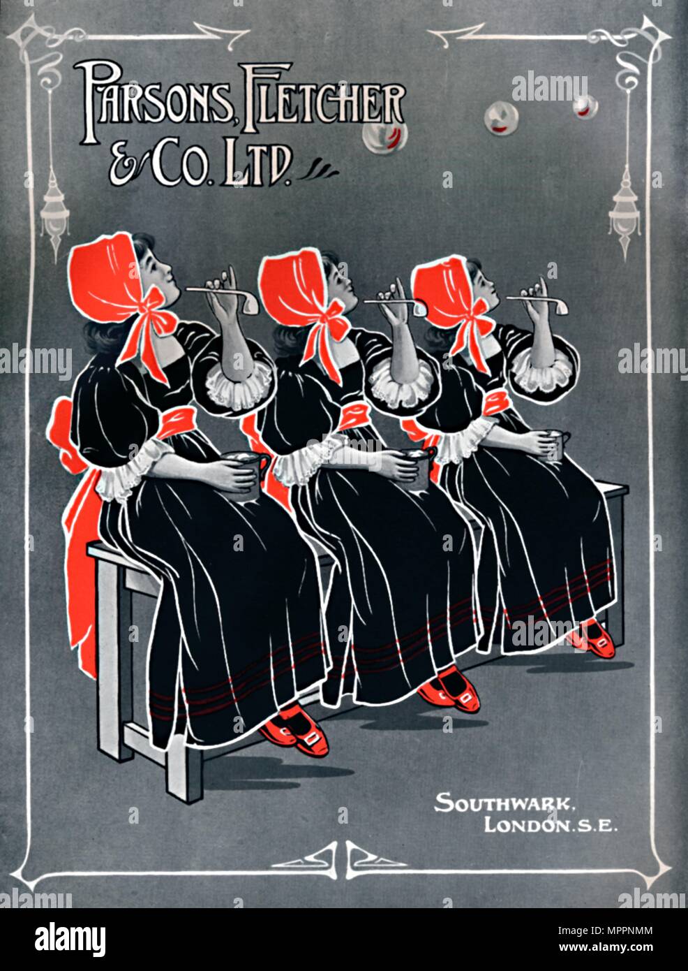 "I nostri tre piccoli cameriere - Parsons, Fletcher & Co. Ltd inserzione', 1910. Artista: sconosciuto. Foto Stock