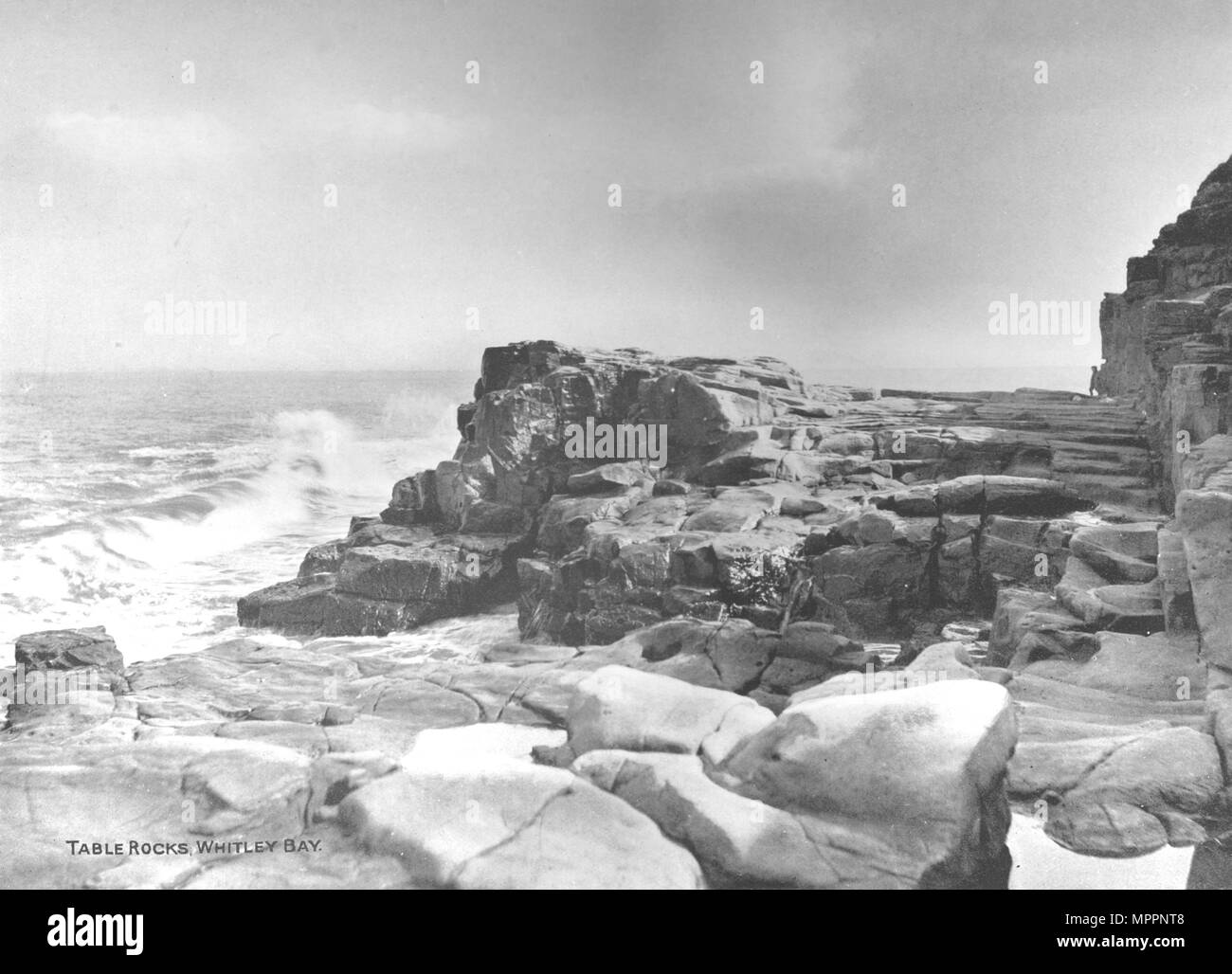 "Tabella delle rocce, Whitley Bay', 1907. Artista: Photochrom Co Ltd di Londra. Foto Stock