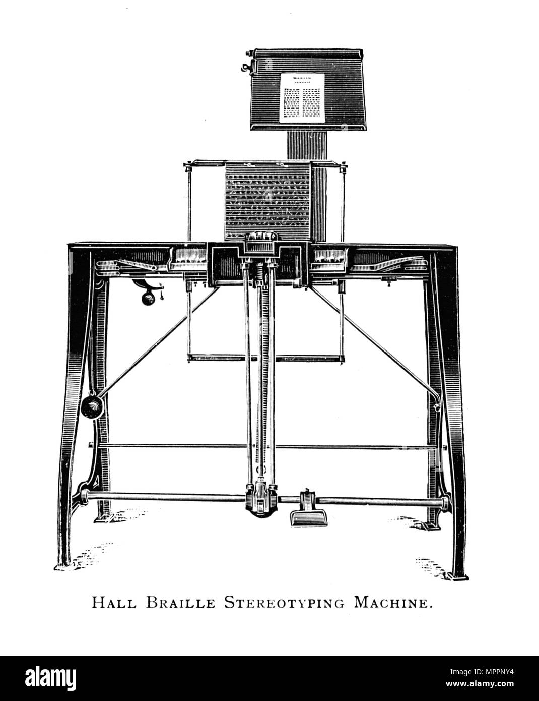 'Hall Braille gli stereotipi della macchina', 1919. Artista: sconosciuto. Foto Stock
