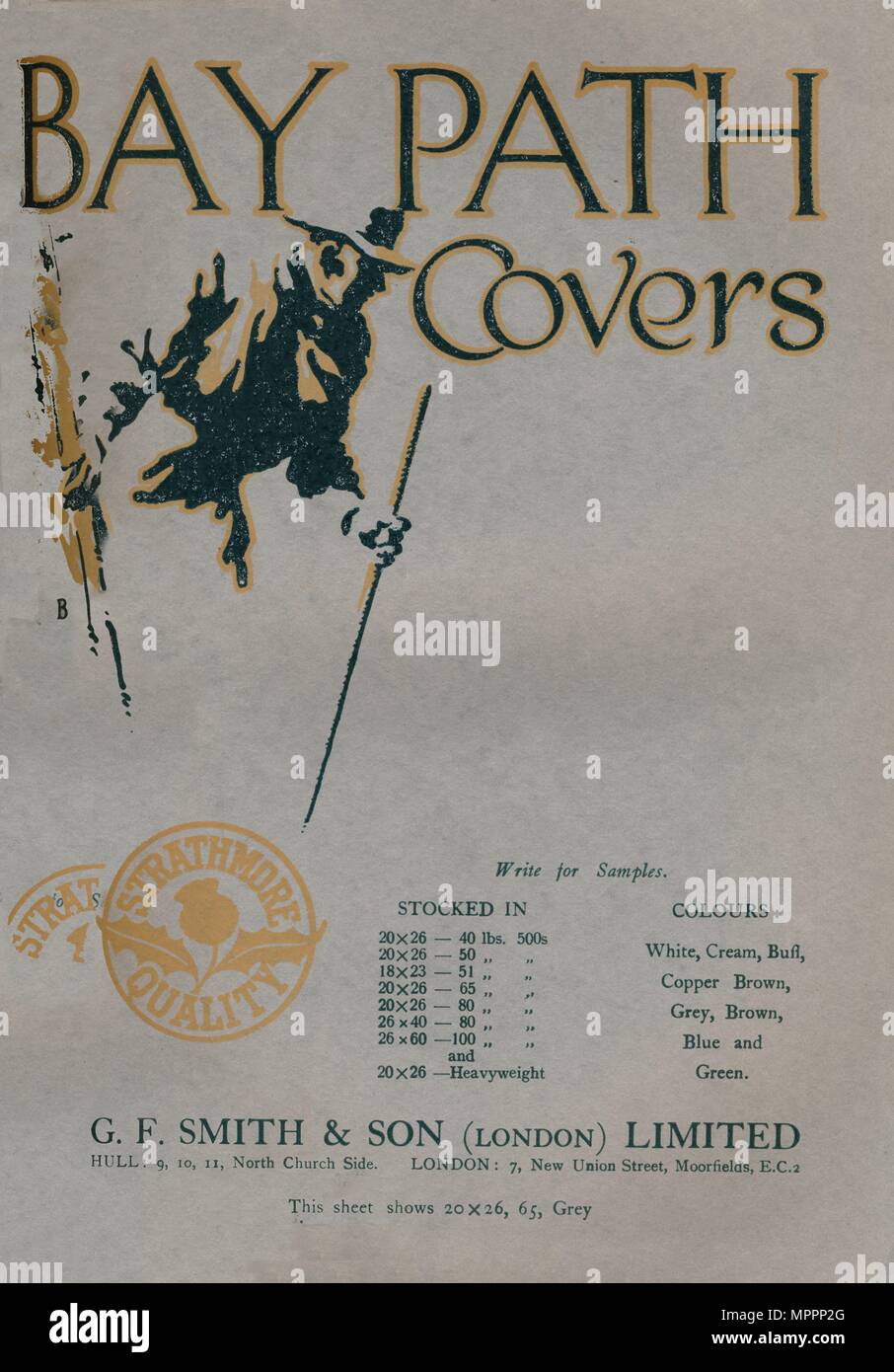 "Bay copre il percorso - G.F. Smith & Son (Londra) Limited inserzione', 1919. Artista: sconosciuto. Foto Stock