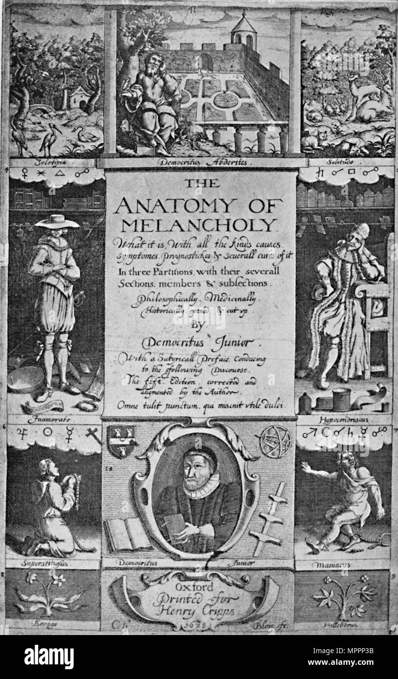 "Title-Page per Burton anatomia di malinconia, 1628', 1628, (1903). Artista: Giacobbe Christoph Le Blon. Foto Stock