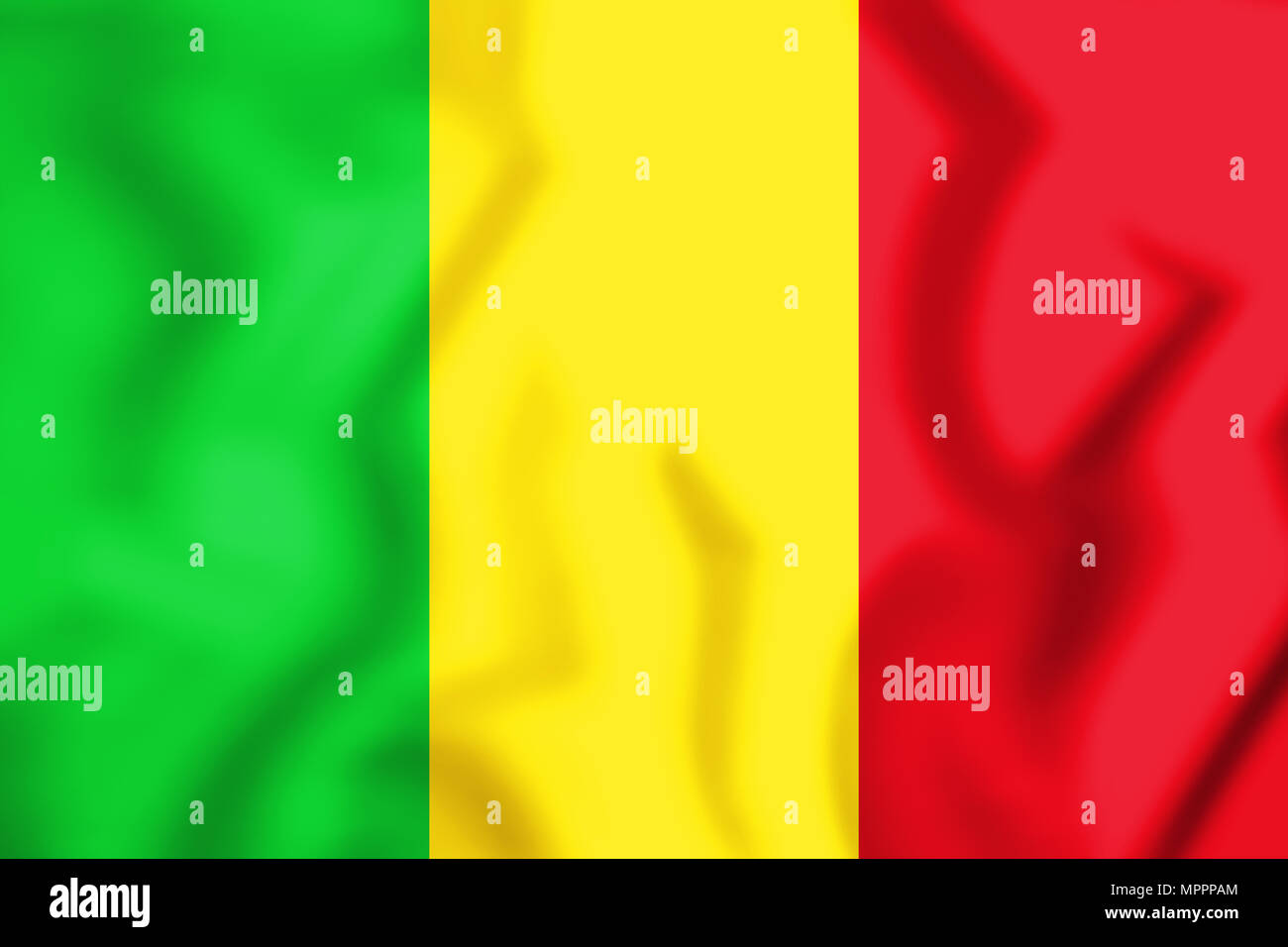 3D Bandiera del Mali. 3D'illustrazione. Foto Stock