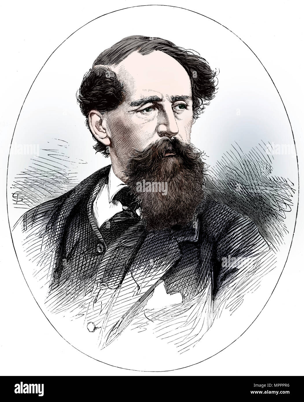 Charles Dickens, secolo XIX romanziere inglese. Artista: sconosciuto. Foto Stock