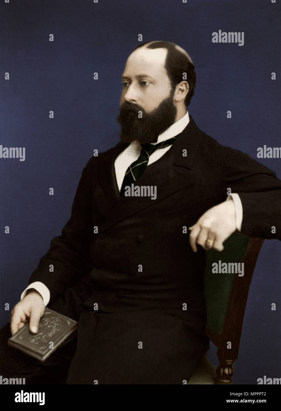 Edward VII (allora Principe di Galles), 1876. Artista: sconosciuto. Foto Stock