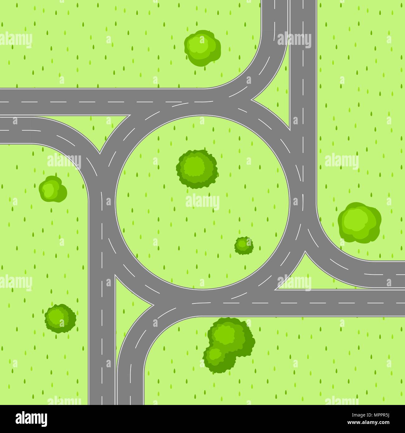 Vista superiore del nodo stradale. Illustrazione Vettoriale