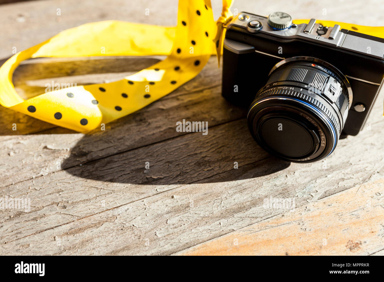 Nastro giallo in telecamera Foto Stock