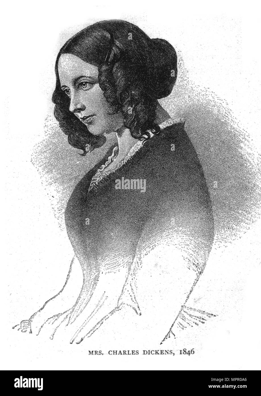 La sig.ra Charles Dickens, 1846. Artista: sconosciuto. Foto Stock