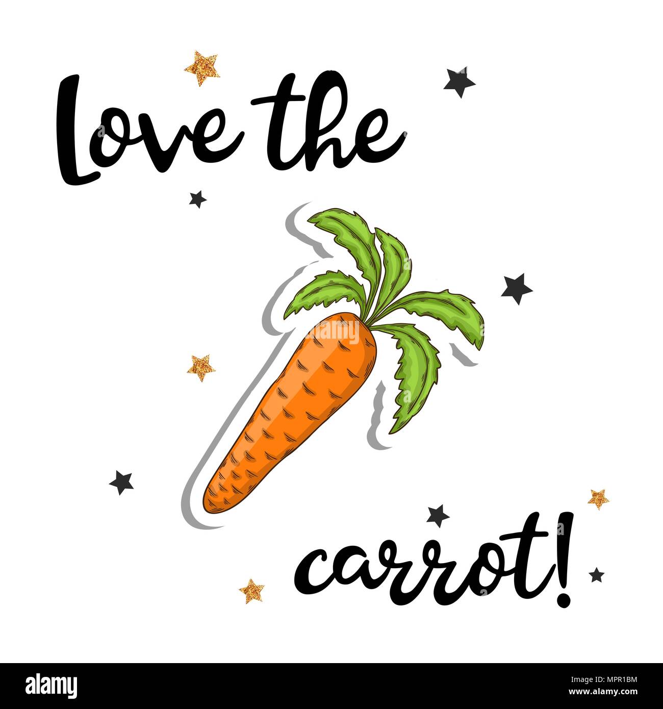 Adesivo di carota. Moda elemento di patch Illustrazione Vettoriale