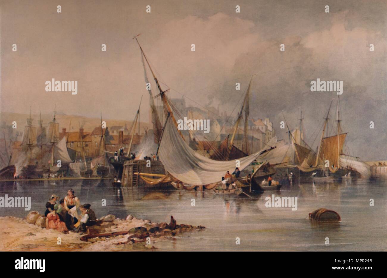 "Whitby', 1841, (1935). Artista: Edward Duncan. Foto Stock