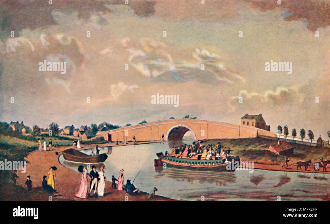 'L'alloggio Barge in Paddington Canal', 1801, (1904). Artista: sconosciuto. Foto Stock